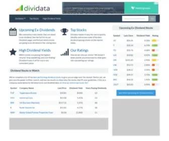 Dividata.com(Dividend Stock Analysis and Dividend History) Screenshot
