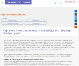 Dividendyields.org(Best dividend stocks 2020 FTSE NASDAQ NYSE TSX for dividend investing) Screenshot