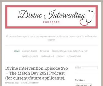 Divineinterventionpodcasts.com(Understand concepts in medicine so you can solve problems for patients (and do well on your exams) Screenshot