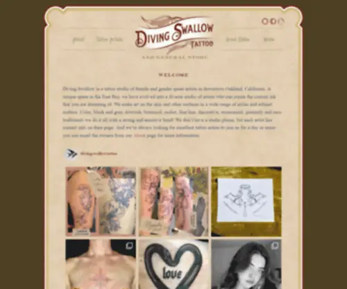 Divingswallow.com(Diving Swallow Custom Tattoo) Screenshot