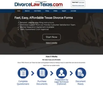 Divorcelawtexas.com(Texas Divorce Forms and TX Divorce Papers Online) Screenshot