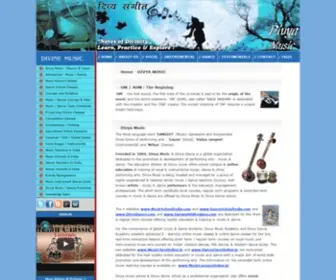 Divyamusic.com(Divya music school conducts online instrumental music and vocal music classes) Screenshot