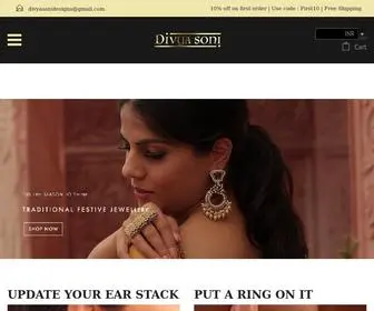 Divyasonistudio.com(Earrings, Rings) Screenshot