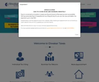 Diwakartaxes.com(Tax preparation services) Screenshot