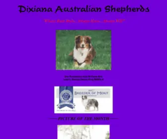 Dixianadog.com(Dixiana Australian Shepherds) Screenshot