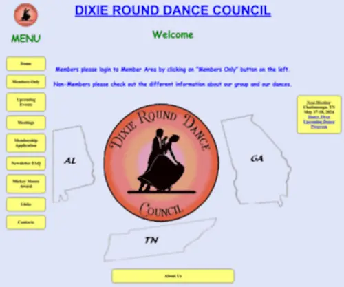 Dixierounddance.org(DRDC) Screenshot