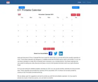 Diyprintablecalendar.com(DIY Printable Calendar) Screenshot