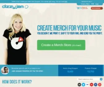 Dizzyjam.com(Create & Sell Band Merchandise & Band T) Screenshot