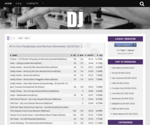DJ-Compilations.com(DJ Compilations) Screenshot
