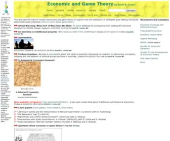 Dklevine.com(David Levine's Economic and Game Theory Page) Screenshot