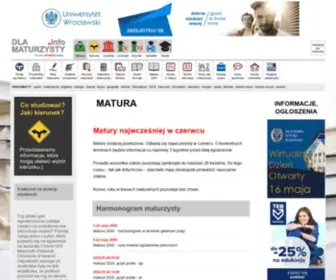 Dlamaturzysty.info(Matura. informacje dla maturzysty i przyszłego studenta. matura) Screenshot