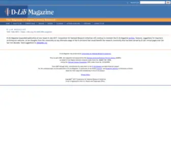 Dlib.org(D-Lib Magazine) Screenshot