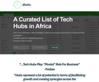 Dlistio.co(A Curated List of Tech Hubs in Africa) Screenshot