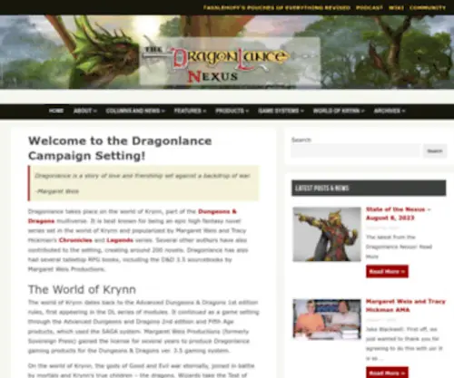 Dlnexus.com(The Dragonlance Nexus) Screenshot