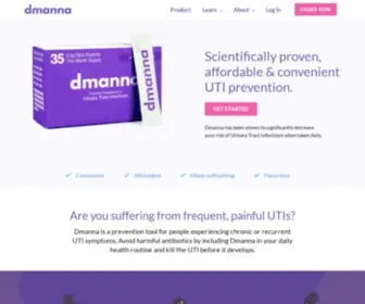 Dmanna.com(Convenient and Scientifically Proven UTI Prevention) Screenshot