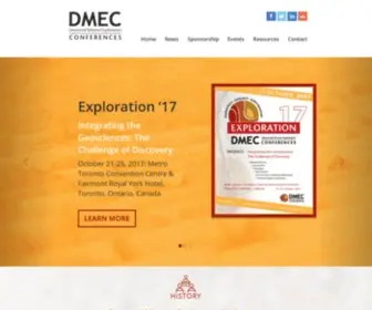 Dmec.ca(Decennial Mineral Exploration Conference DMEC) Screenshot