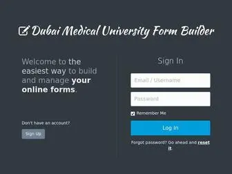 Dmuformbuilder.com(Dubai Medical University Form Builder) Screenshot