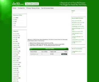 DN50.com(Aftermarket Domain Names) Screenshot