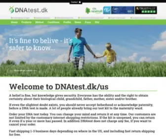 Dnatest.dk(Tilbyder service hele Skandinavien i forbindelse med DNAanalyser af faderskab) Screenshot