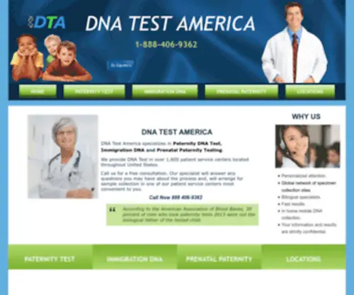 Dnatestamerica.com(DNA Test America) Screenshot