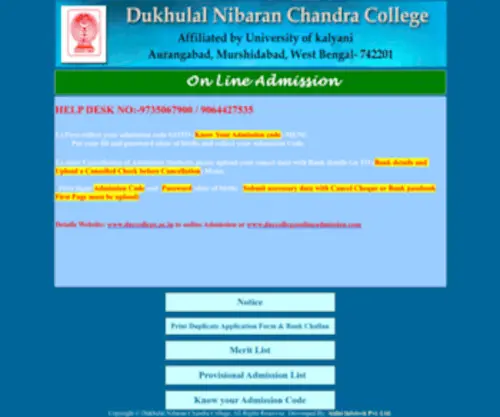 DNccollegeonlineadmission.com(Online Form Fillup) Screenshot