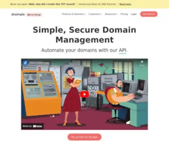 Dnsimple.com(DNS hosting provider and domain registrar) Screenshot