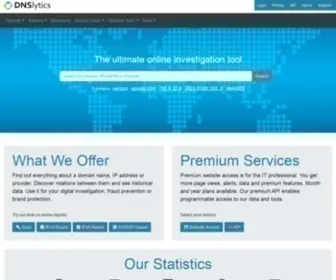 DNSLytics.com(Investigation) Screenshot