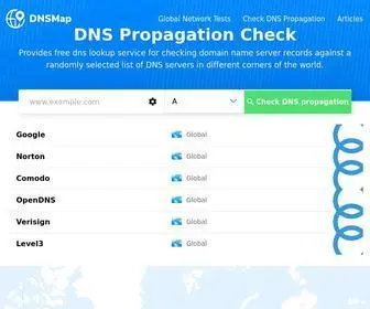 DNsmap.io(Worldwide DNS Propagation Checker) Screenshot
