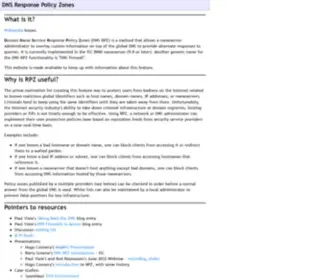 DNSRPZ.info(DNS Response Policy Zones) Screenshot