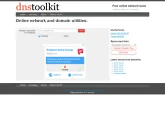 DNstoolkit.net(Online nslookup) Screenshot