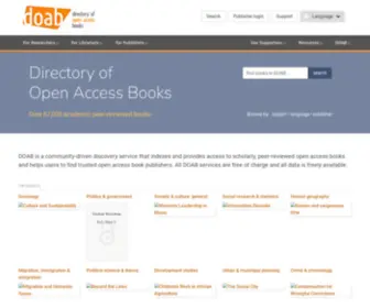 Doabooks.org(Directory of Open Access Books) Screenshot
