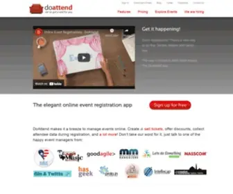 Doattend.com(Online Event Registration Service) Screenshot
