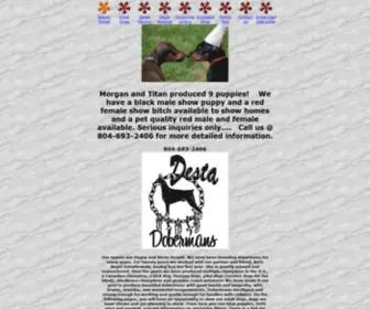Dobermanbreeders-Destabellawoodkennels.com(Desta Bellawood Kennels) Screenshot