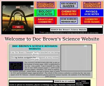 Docbrown.info(Doc Brown's CHEMISTRY retired science education teacher website revision notes for online learning revising biology chemistry physics UK GCSE IGCSE AQA Edexcel OCR GCSE IGCSE A level chemistry USA US grades India Indian Secondary school education) Screenshot