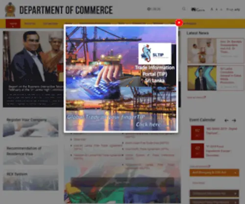 Doc.gov.lk(Department of Commerce) Screenshot