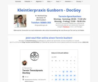 DocGoy.de(Kleintierpraxis Gusborn Dr. Reinhard Goy DocGoy Notdienst Kleintiere Telefon) Screenshot