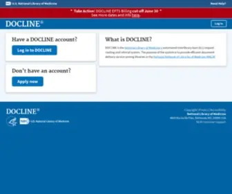 Docline.gov(Log In to DOCLINE) Screenshot