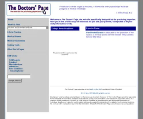 Doctorspage.net(The Doctors' Page) Screenshot