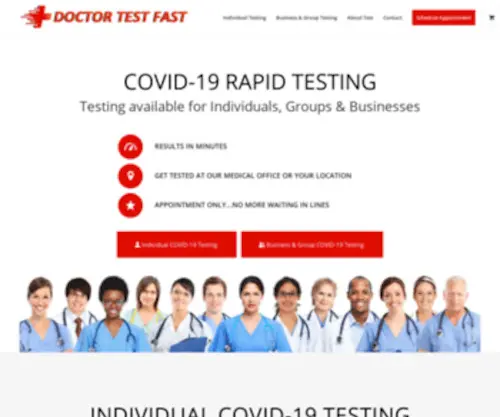 Doctortestfast.com(Rapid COVID antigen testing for individuals and businesses) Screenshot