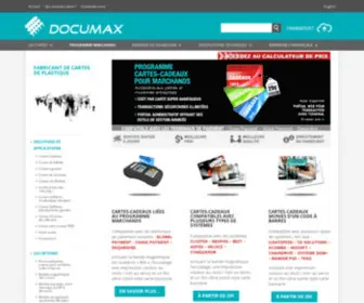 Documax.ca(Impression et fabrication de cartes de plastique à usages multiples) Screenshot