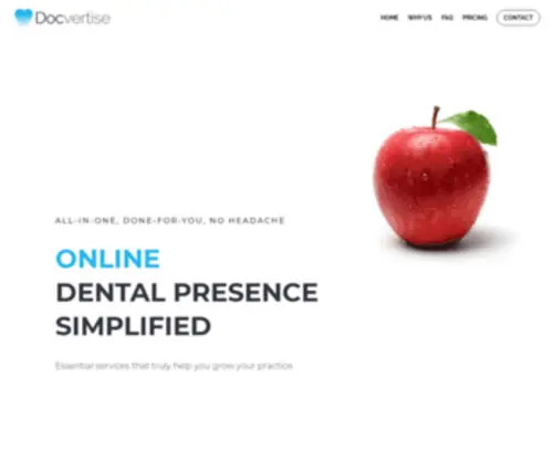 DocVertise.com(Dental & Medical Practice Website Design) Screenshot