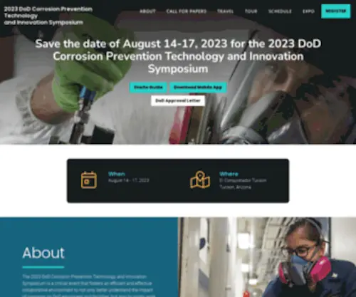 Dodcorrcon.org(DoD-Corrosion Prevention Technology and Innovation Symposium) Screenshot