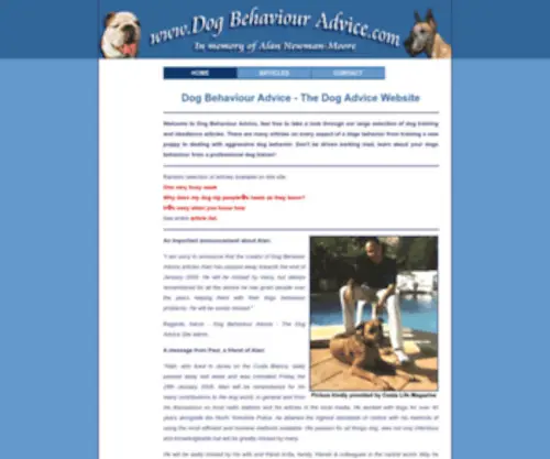 Dogbehaviouradvice.com(Dog Behaviour Advice) Screenshot