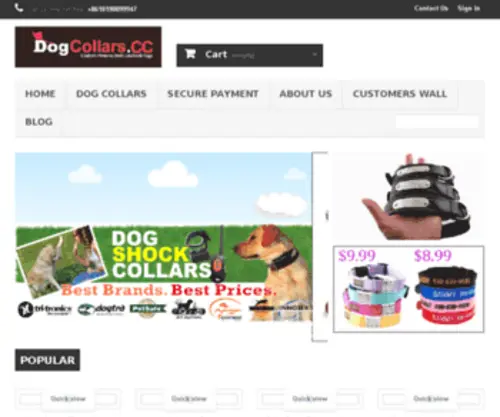 Dogcollars.cc(Custom Personalized Dog Collars & Tags leashes in) Screenshot