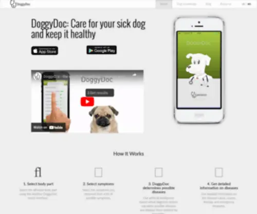 Doggydoc.com(Care for your sick dog and keep it healthy) Screenshot