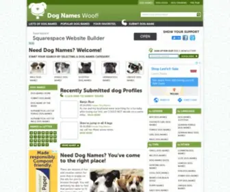 Dognameswoof.com(Dog Names Woof A Pet Name Site) Screenshot