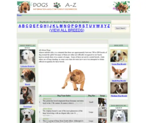 Dogs-A-Z.com(Contact Support) Screenshot