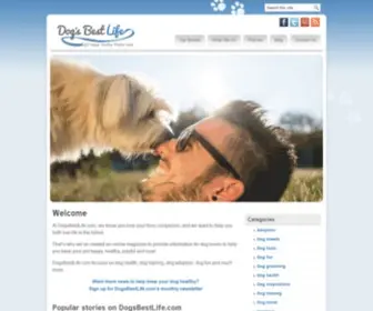 Dogsbestlife.com(Provides helpful information for dog owners) Screenshot