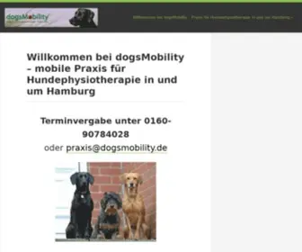 Dogsmobility.de(Praxis für Hundephysiotherapie in und um Hamburg) Screenshot