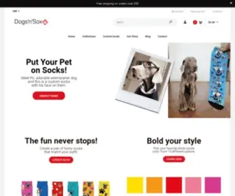 Dogsnsox.com(The most fashionable custom socks the money can buy. Every pair of Dogs'n'Sox) Screenshot